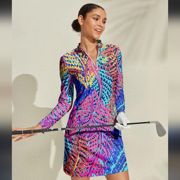 Acegolfs Colorful Women's Golf Tennis Summer Dress Size Small Nwt - Picture 1 of 4